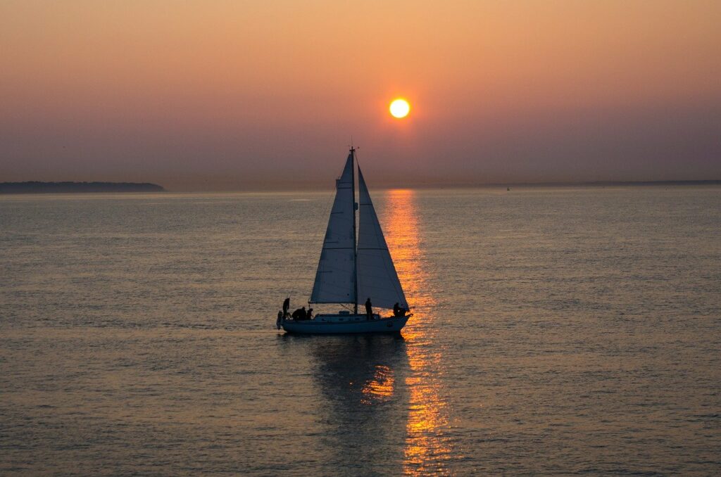Sailing Boat Sunset Sea Water 