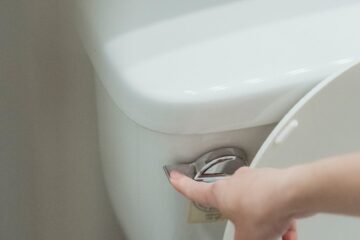 hand flushing toilet